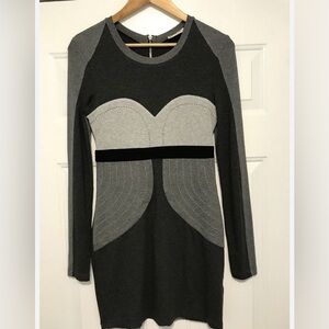 Long sleeve dress with corset design